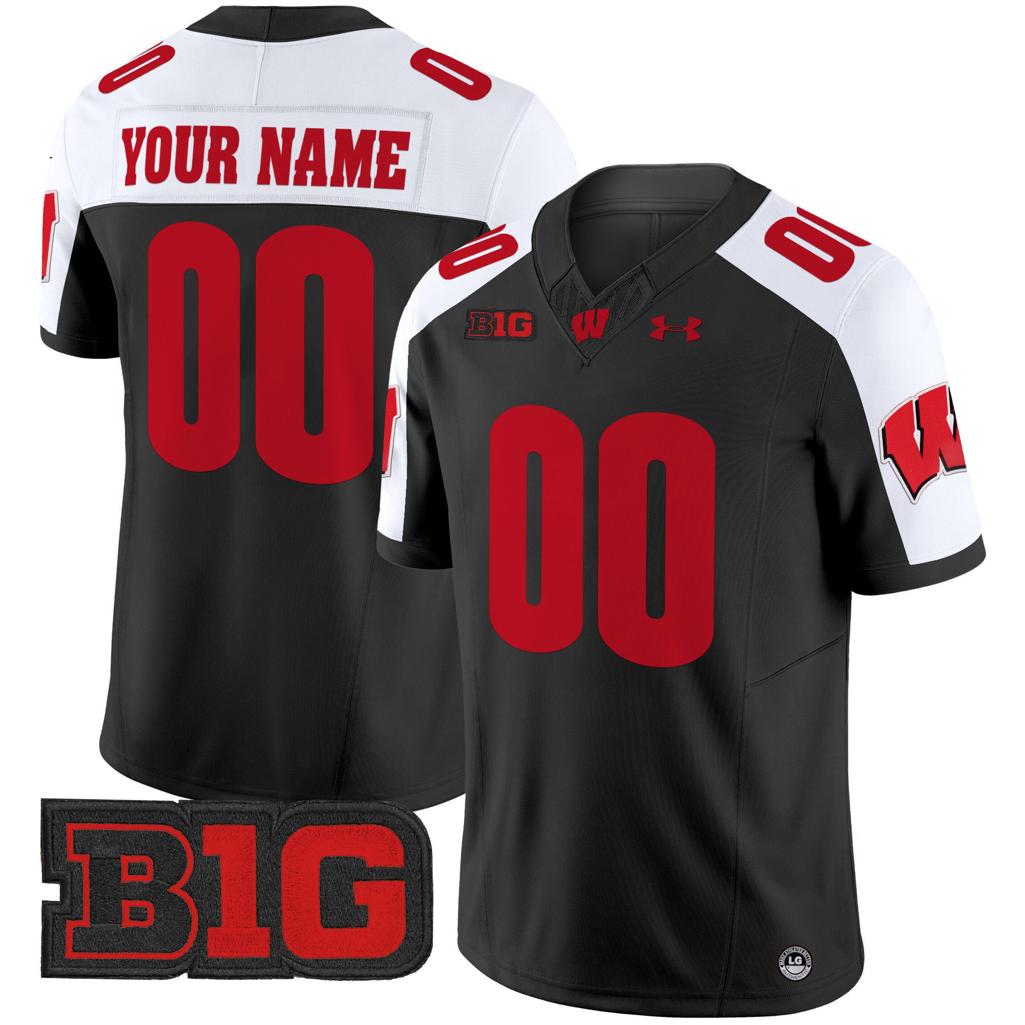 Men Wisconsin Badgers Black 2024 Vapor Limited Custom NCAA Jersey